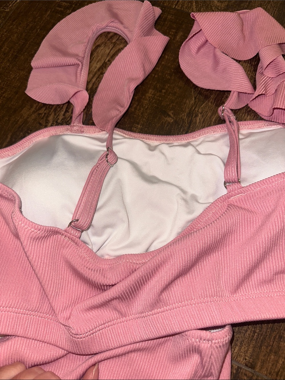 Women’s Pink Ribbed High Waist Bikini Set Size Large NWT - Picture 10 of 10